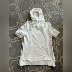 Women’s Extra Large White Helmut Lang Short Sleeve Hoodie